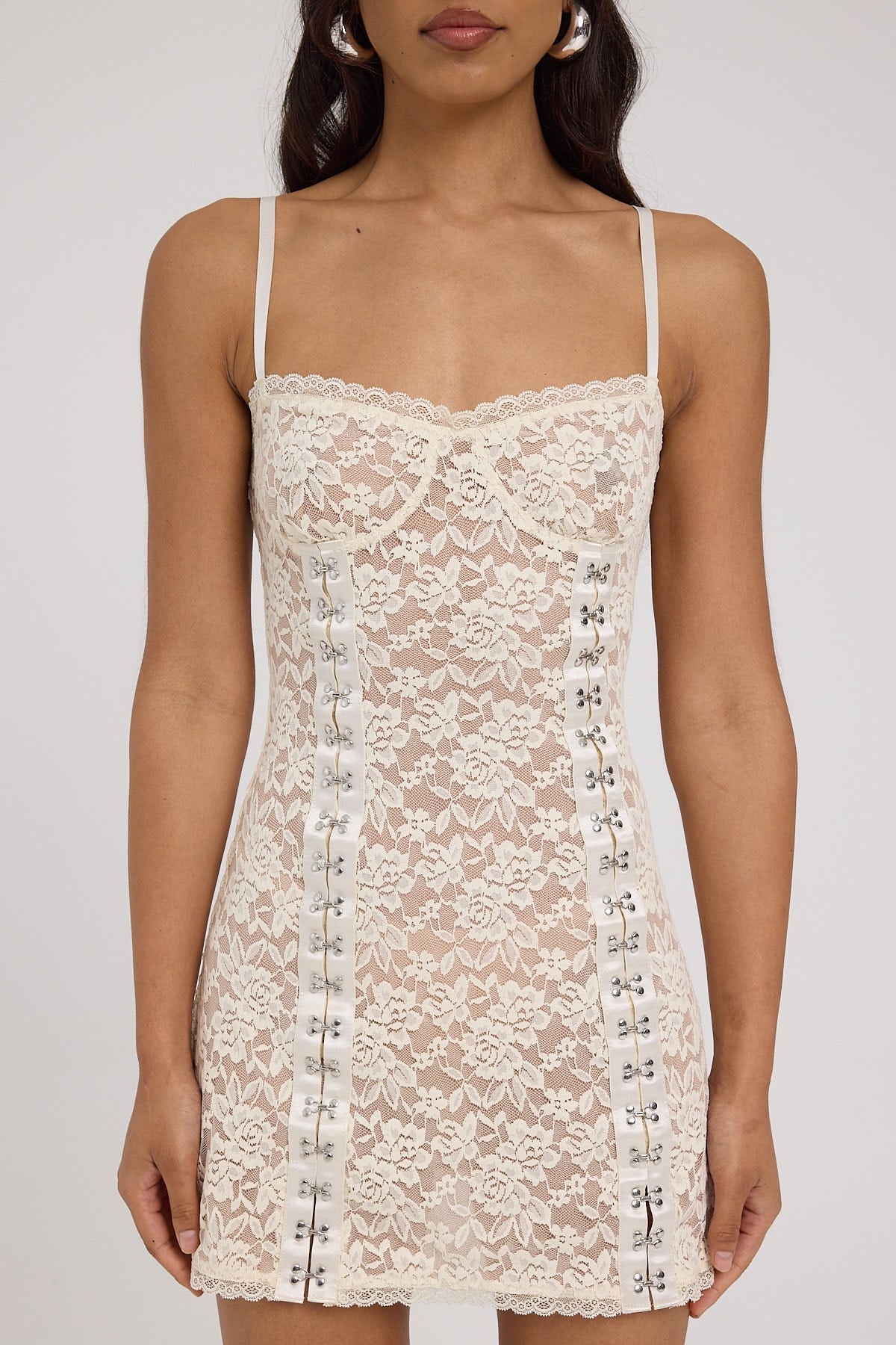 Jgr & Stn Freja Lace Slip Dress Off White