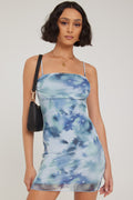 Perfect Stranger Celestial Bloom Mesh Mini Dress Multi Colour
