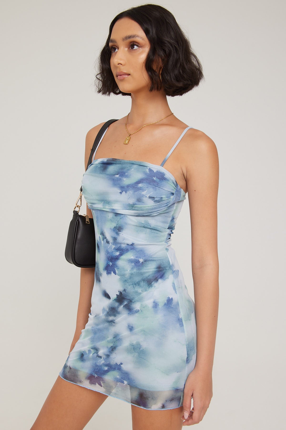 Perfect Stranger Celestial Bloom Mesh Mini Dress Multi Colour