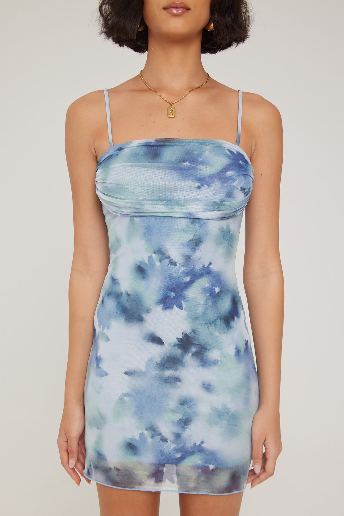 Perfect Stranger Celestial Bloom Mesh Mini Dress Multi Colour