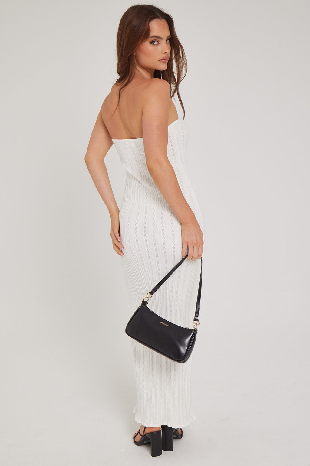 Luck & Trouble Seashell Knit Midi Dress White