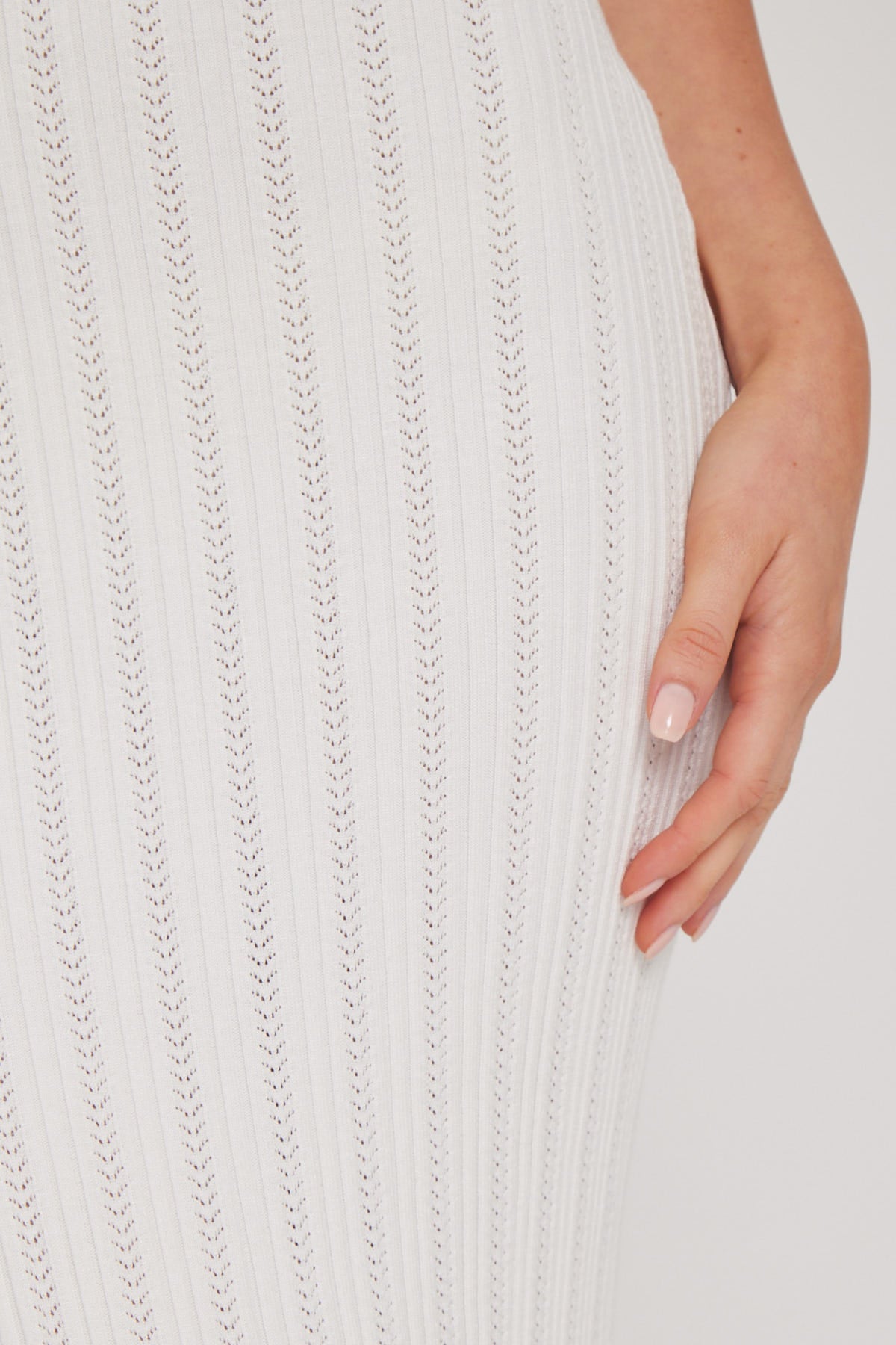 Luck & Trouble Seashell Knit Midi Dress White