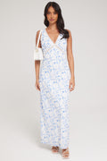 Luck & Trouble Charming Hues Lace Midi Dress Blue Print