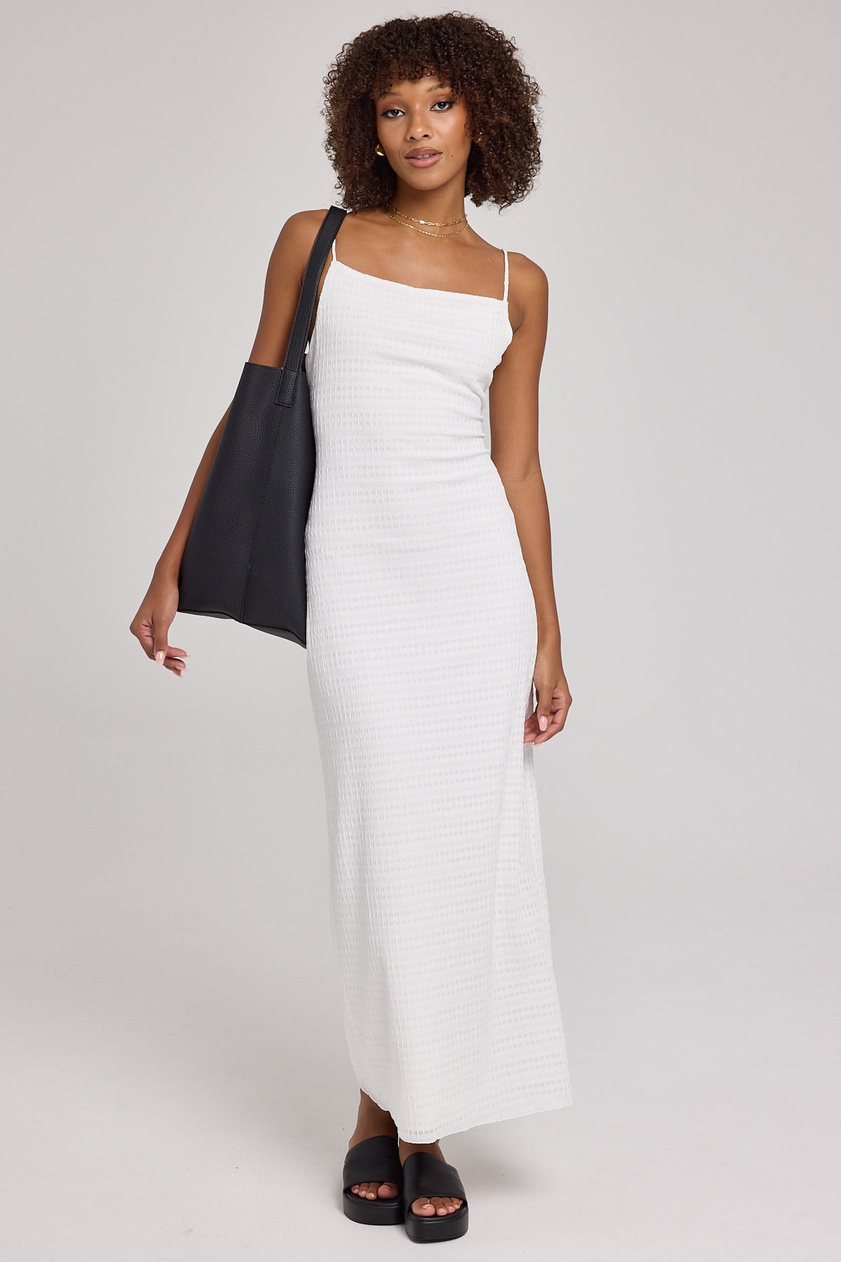 Perfect Stranger Chateau Lace Up Back Midi Dress White