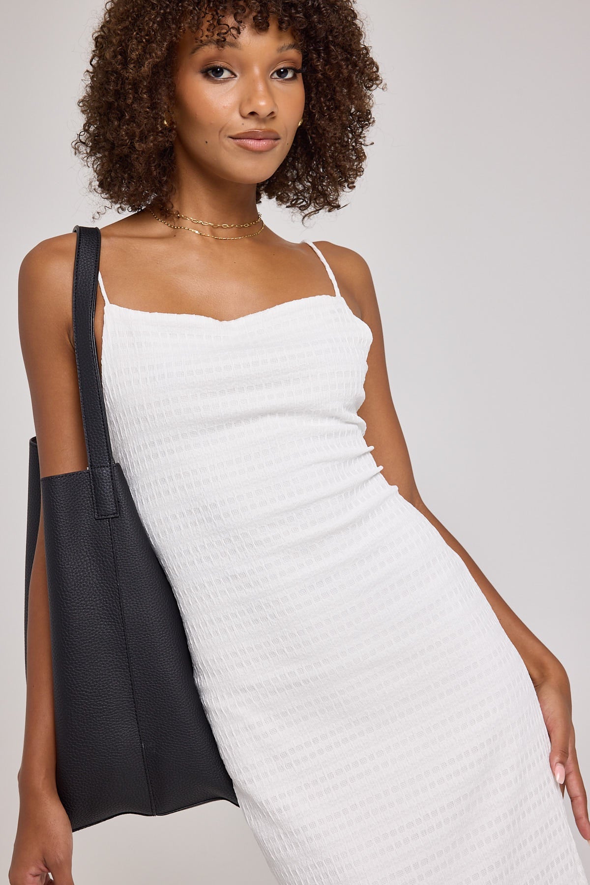 Perfect Stranger Chateau Lace Up Back Midi Dress White