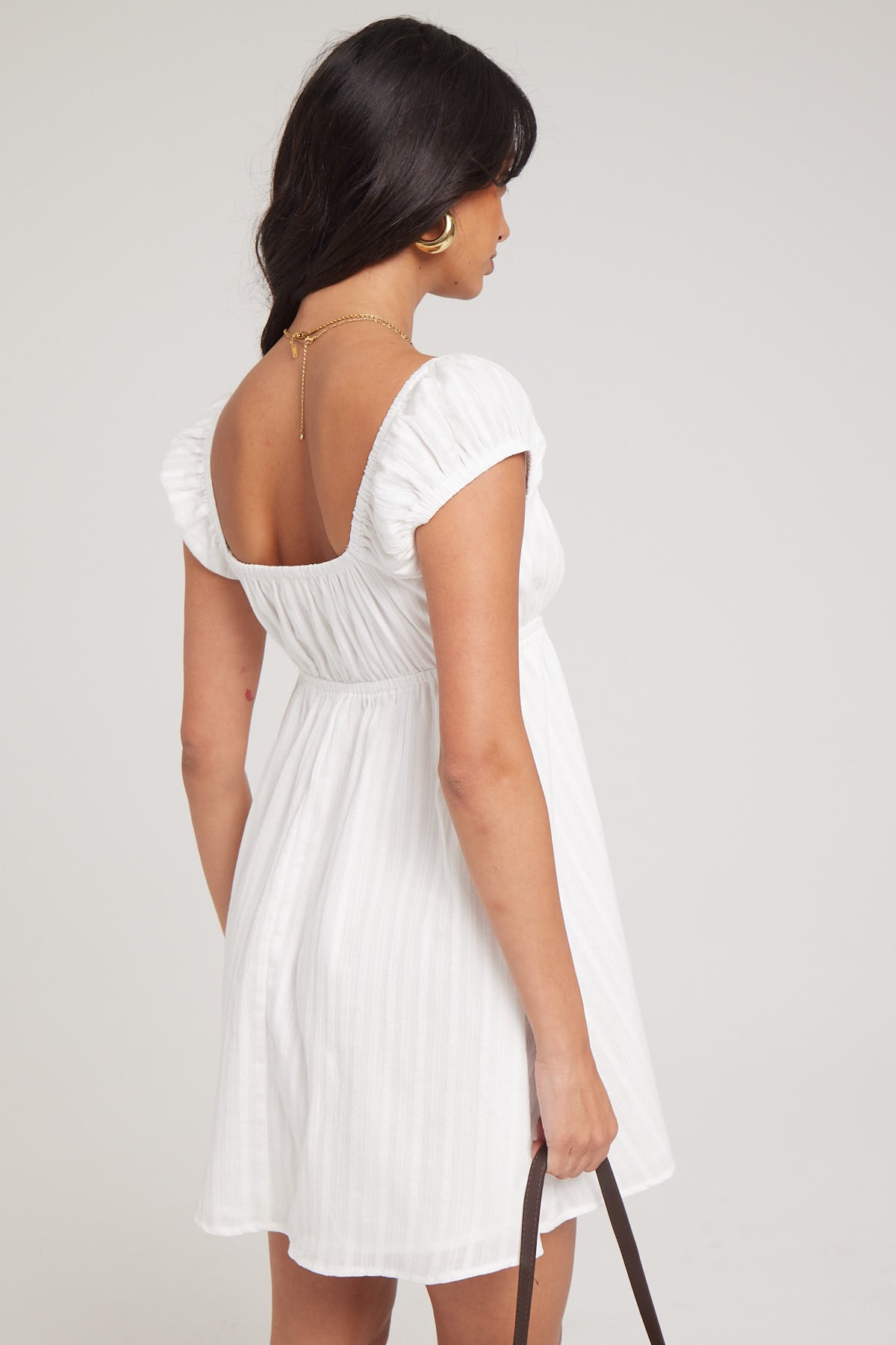 Luck & Trouble Ophelia Babydoll Mini Dress White