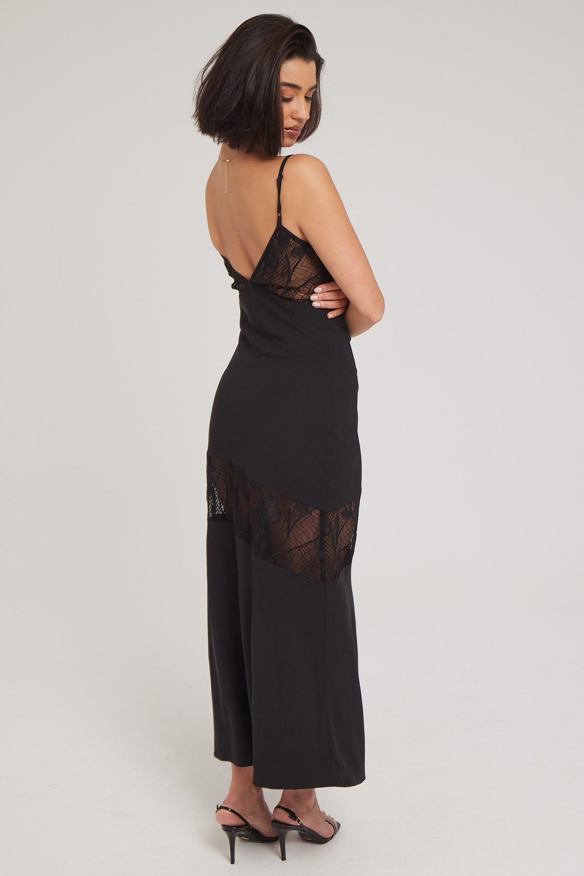 Perfect Stranger DESTINO LACE MAXI DRESS Black
