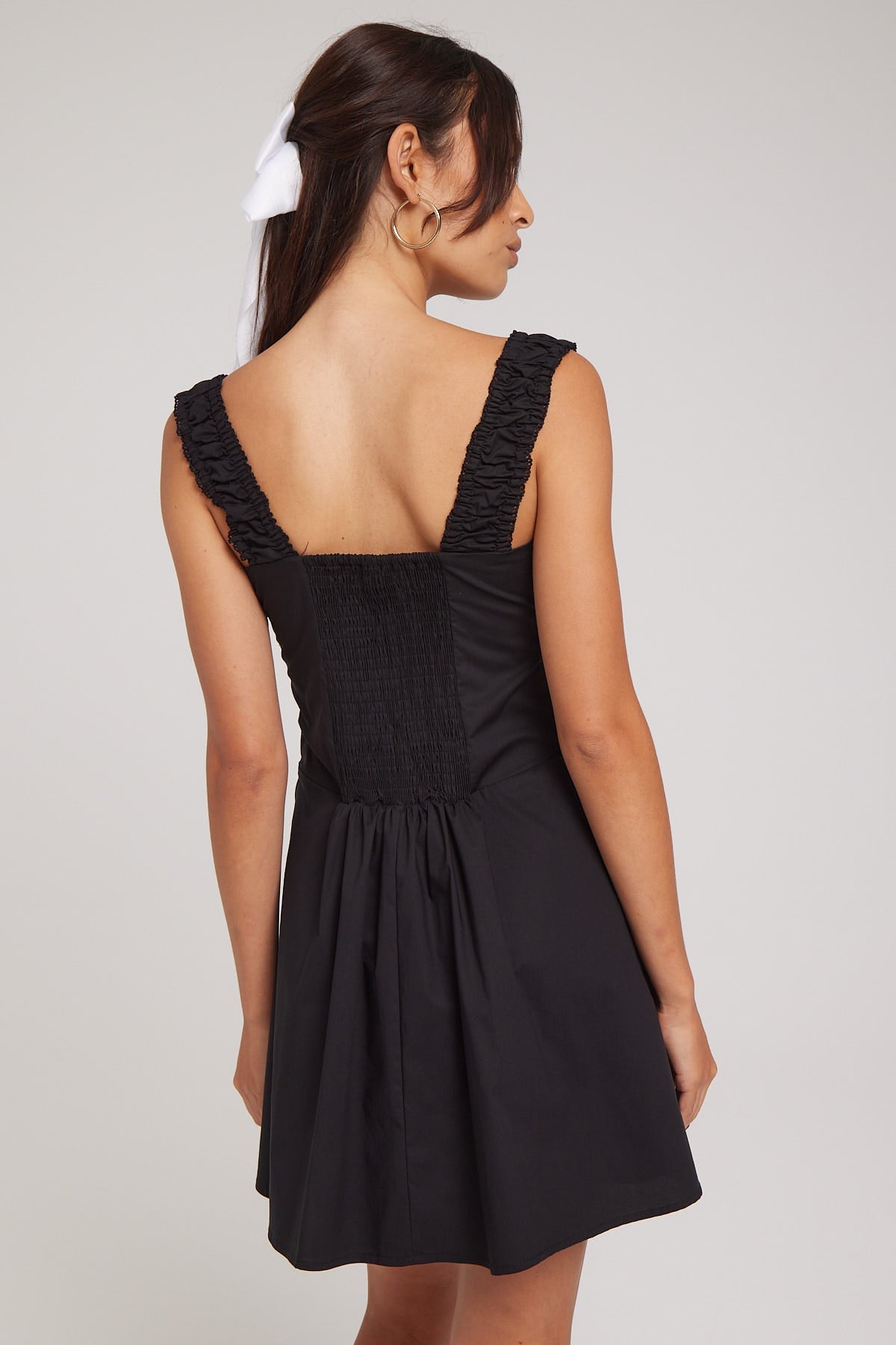 Luck & Trouble Coralie Gathered Bust Mini Dress Black