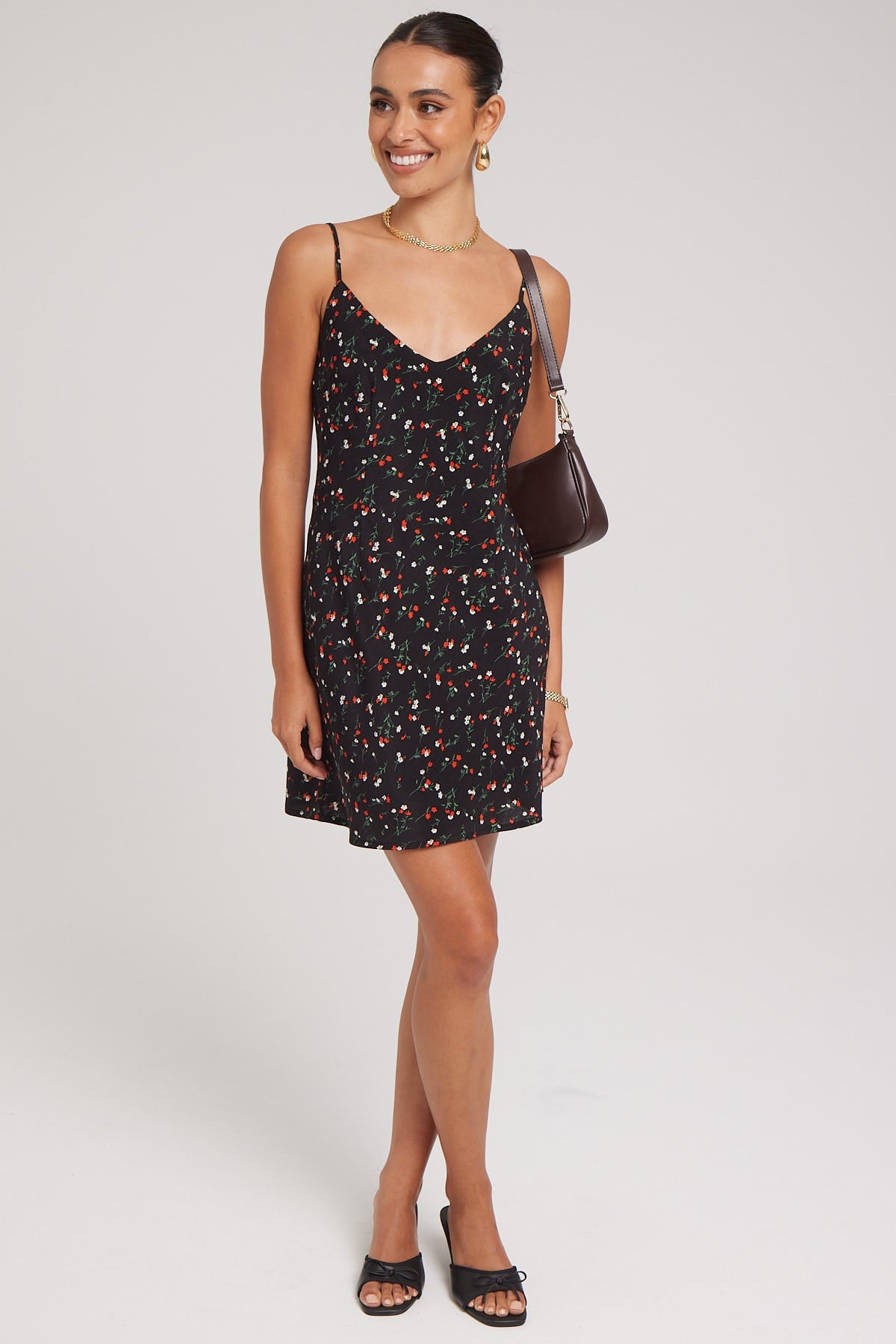 Luck & Trouble Petal Prima Mini Dress Black Print