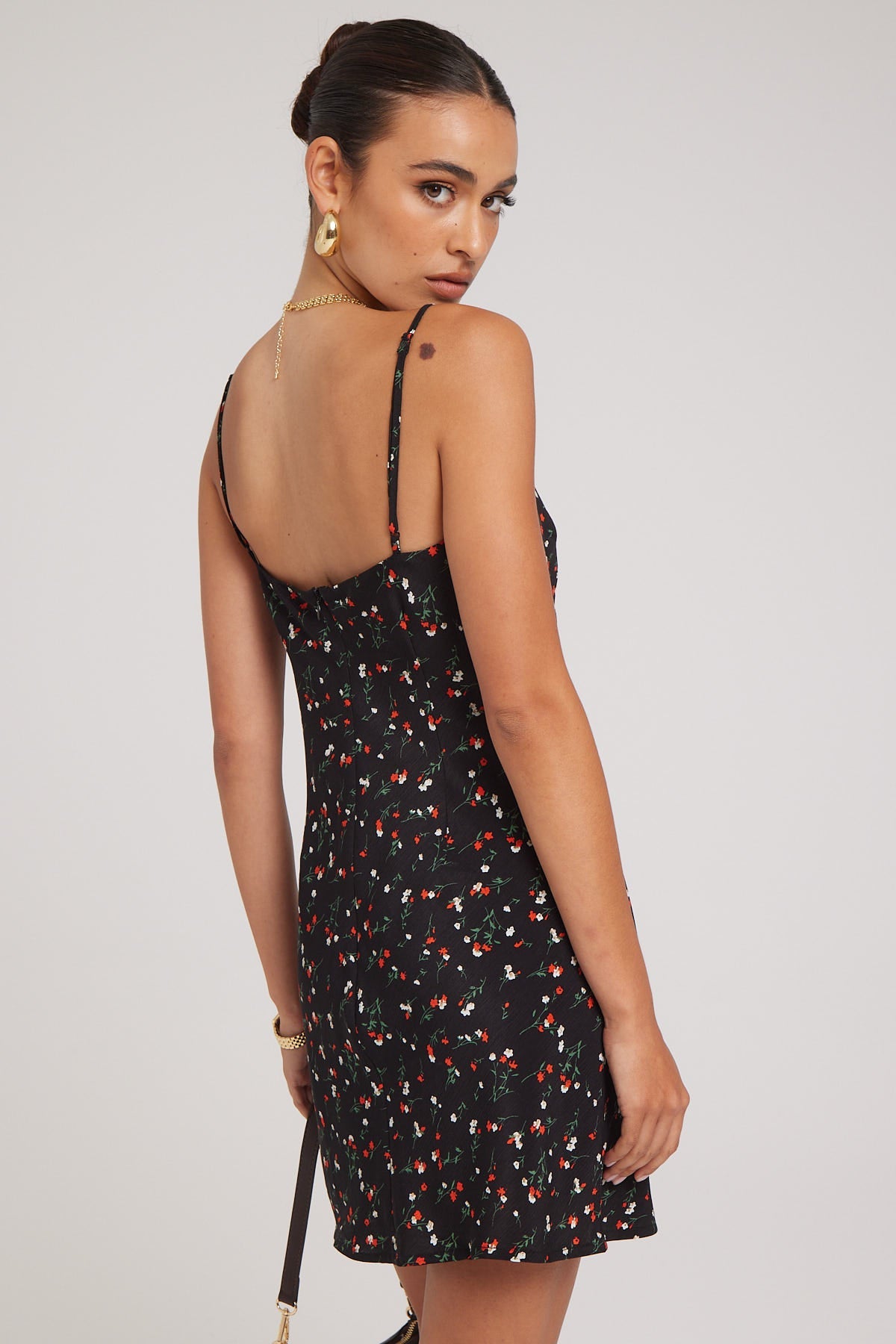 Luck & Trouble Petal Prima Mini Dress Black Print