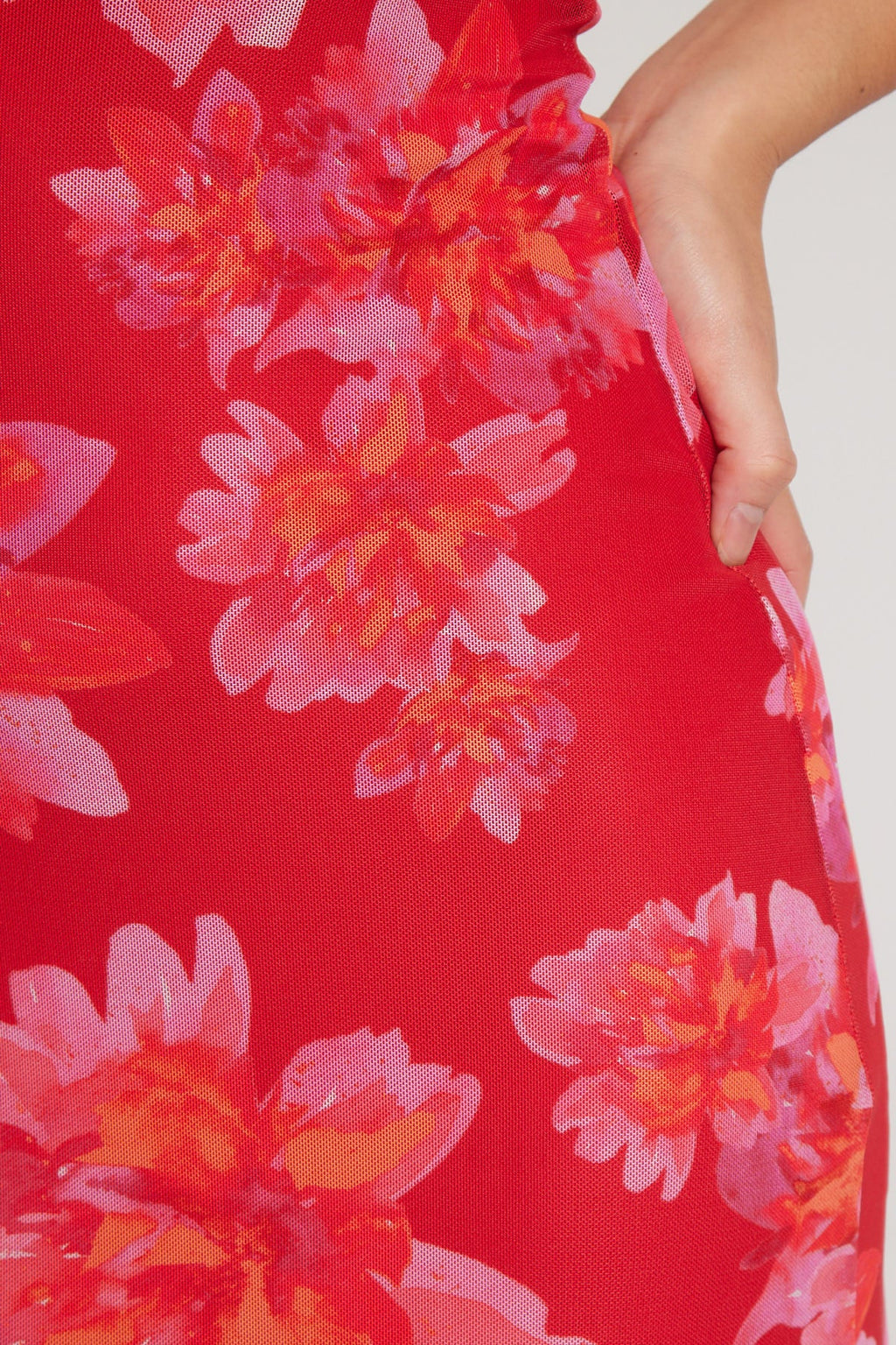 Luck & Trouble Raspberry Fiesta Recycled Maxi Dress Red Print