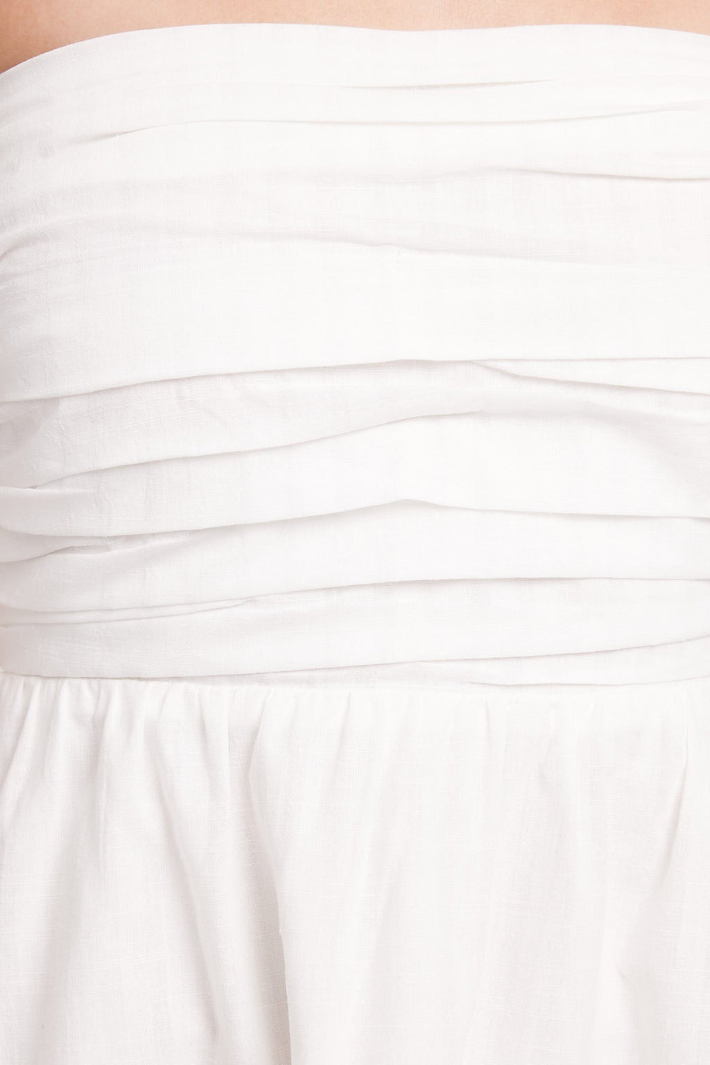 Luck & Trouble Strapless Gathered Mini Dress White