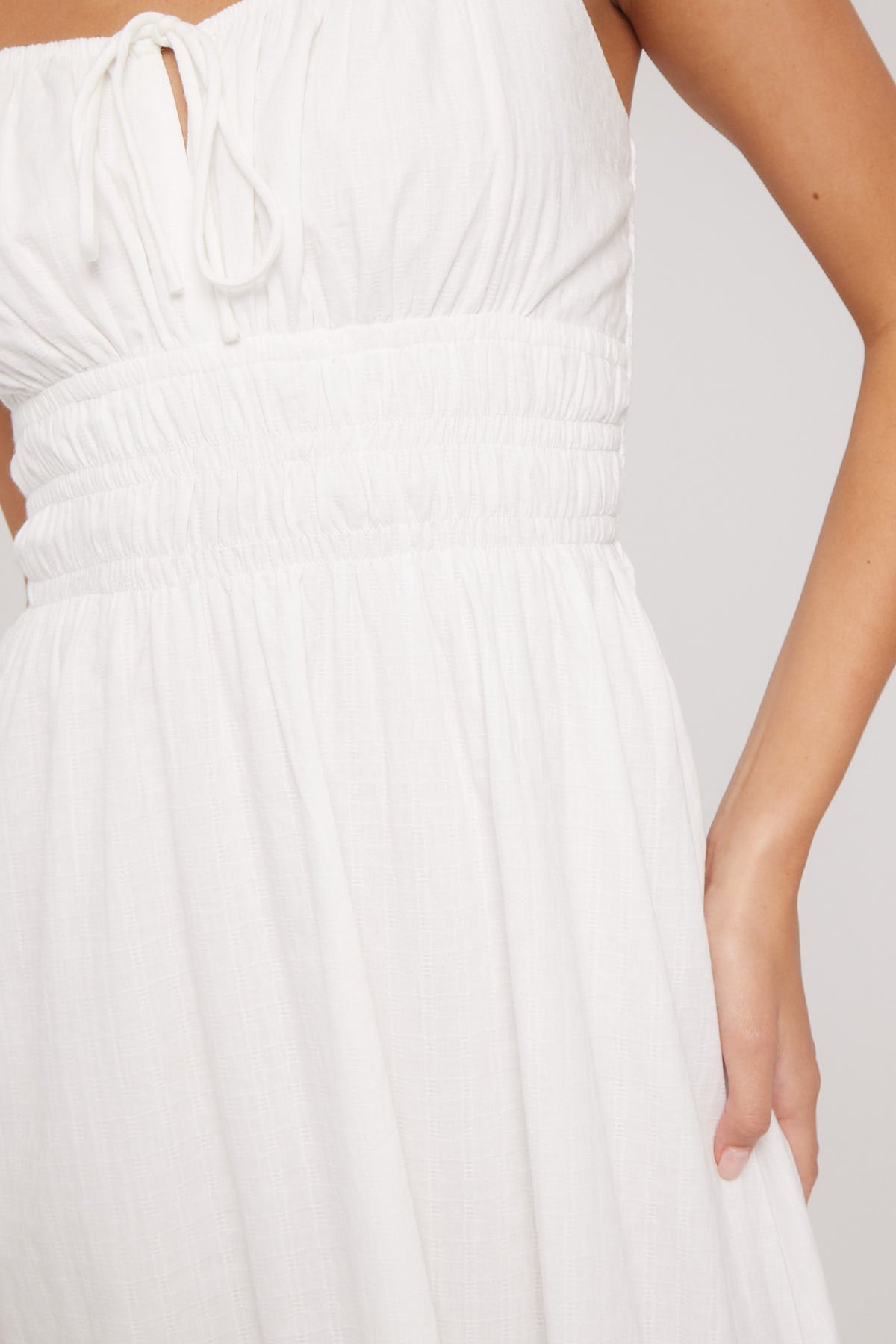 Luck & Trouble Isola Cotton Midi Dress White