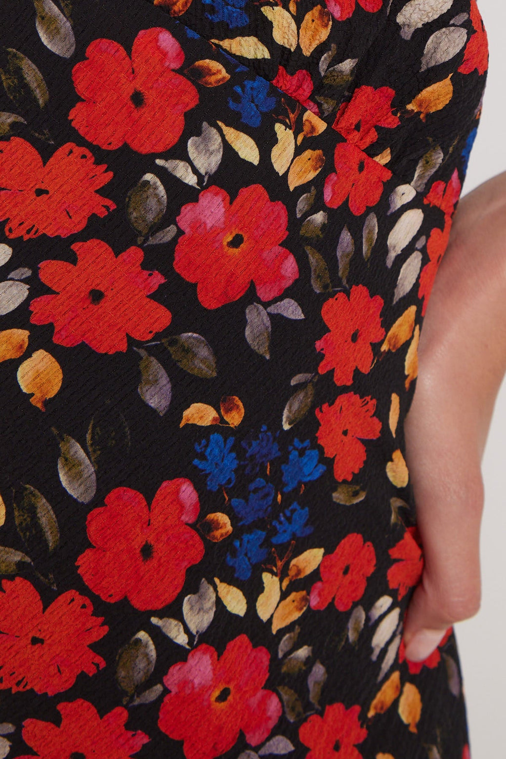 Luck & Trouble Serene Bloom Halter Midi Dress Black Print