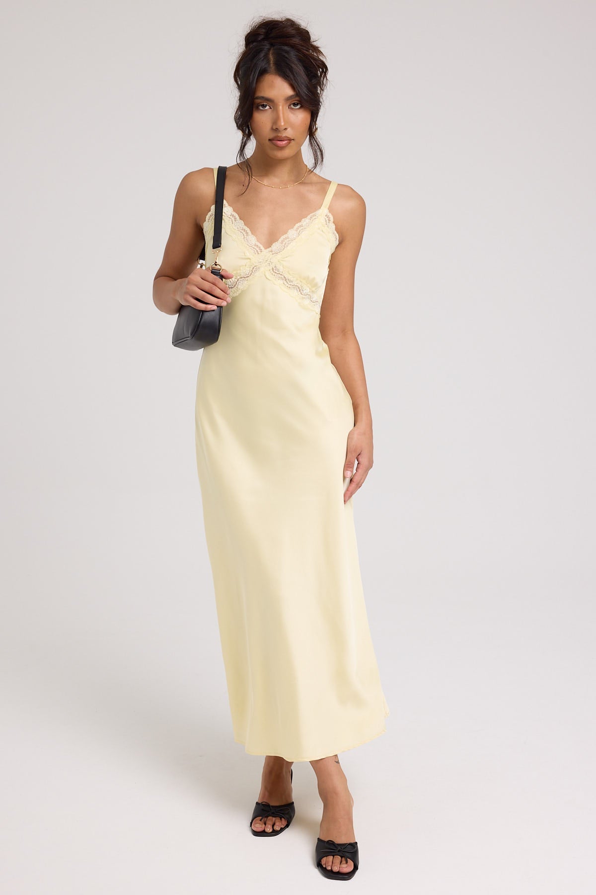 Perfect Stranger Lennie Lace Midi Dress Yellow