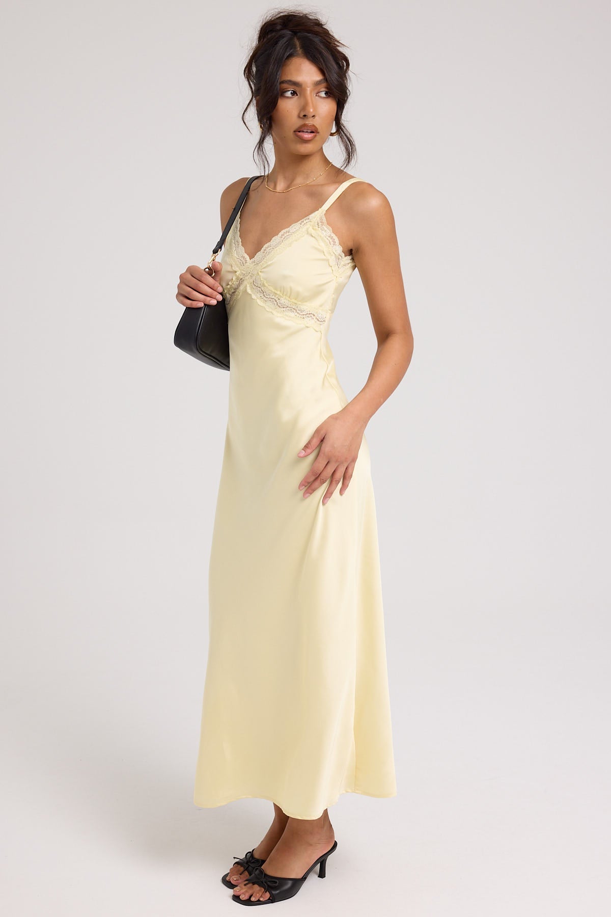 Perfect Stranger Lennie Lace Midi Dress Yellow