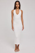 Perfect Stranger Ainsley Open Back Knit Maxi Dress White