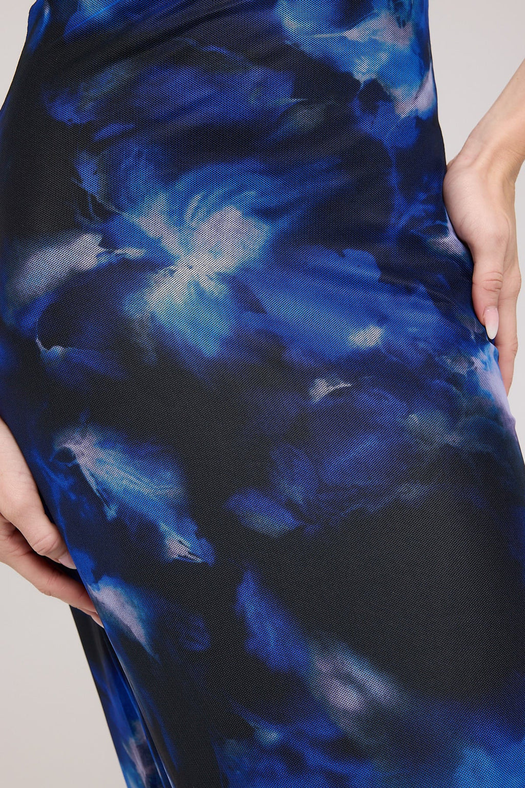 Luck & Trouble Roxie Recycled Mesh Maxi Dress Black Print