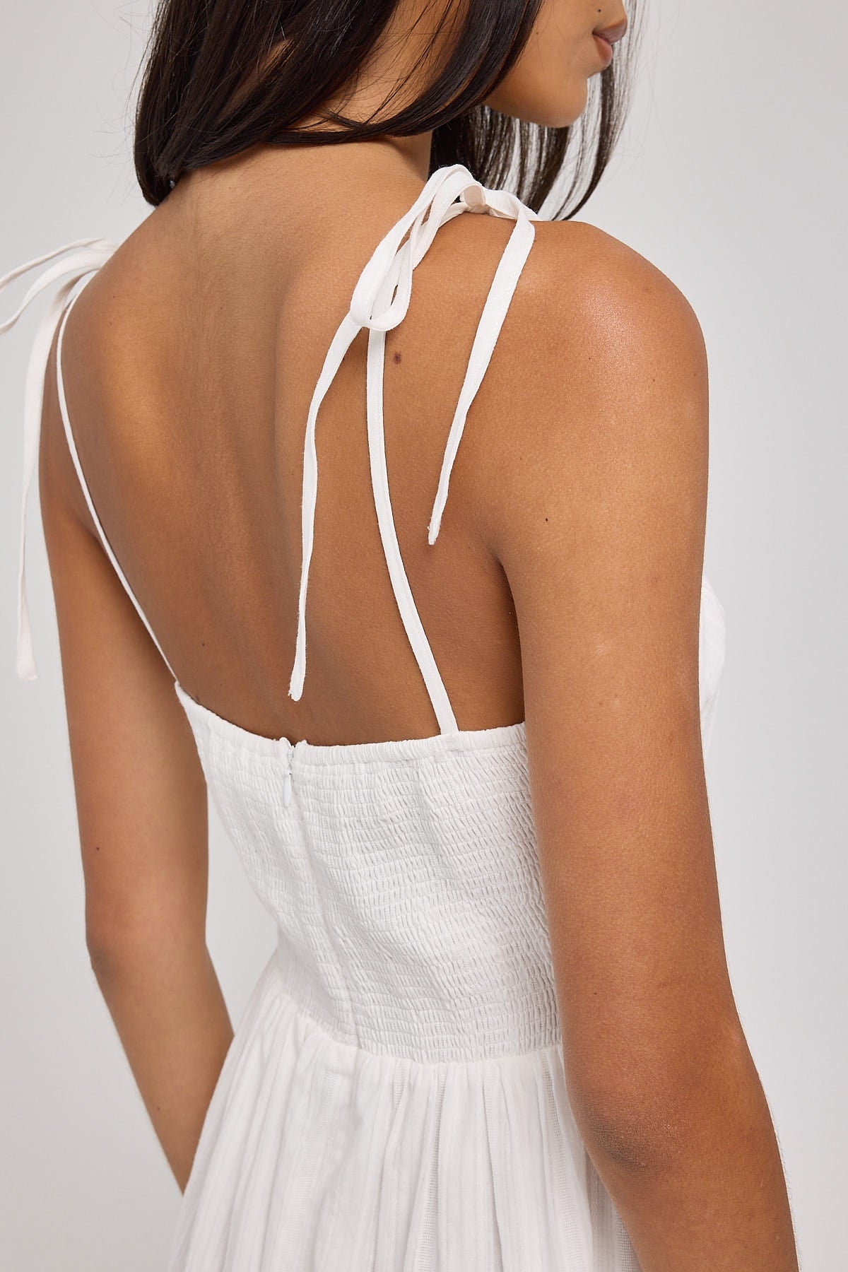 Luck & Trouble Dina Tie Detail Maxi Dress White