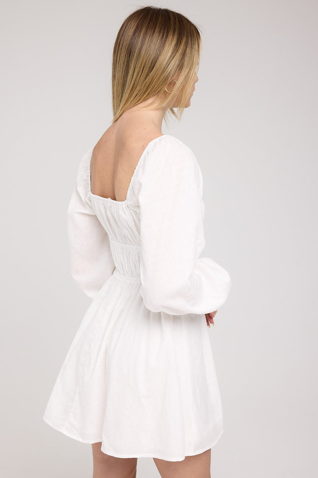 Luck & Trouble Rue Long Sleeve Mini Dress White