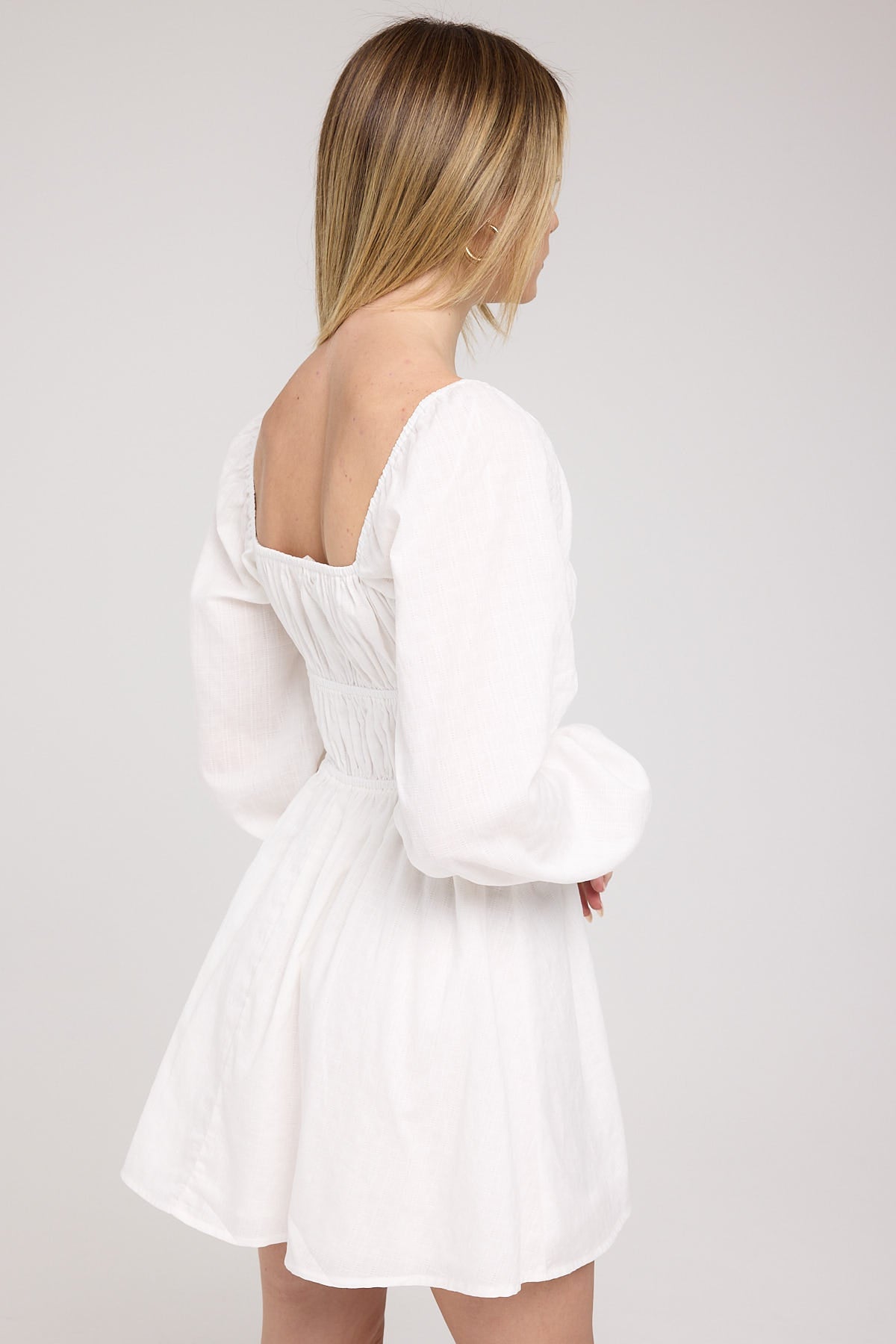 Luck & Trouble Rue Long Sleeve Mini Dress White