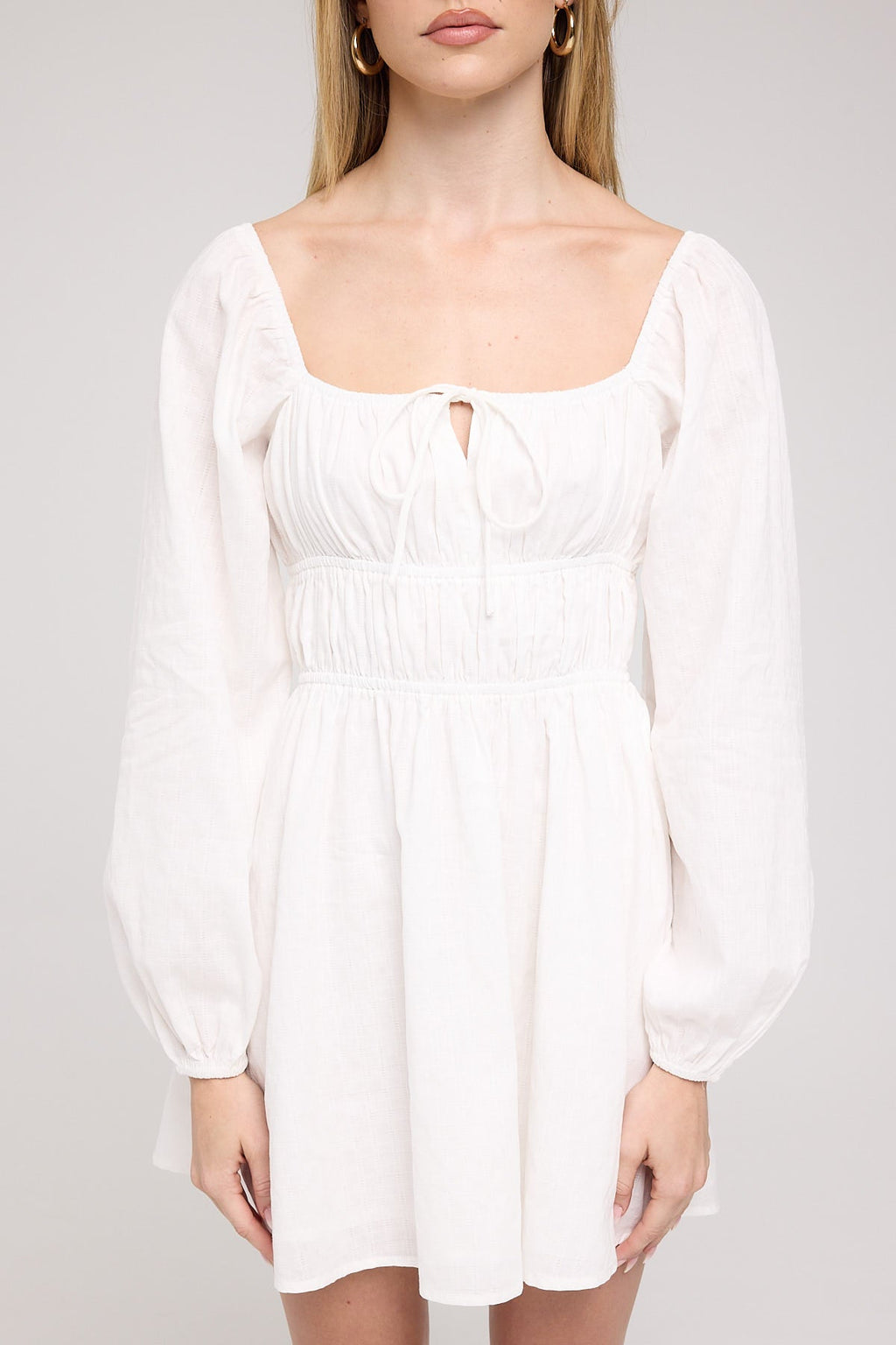 Luck & Trouble Rue Long Sleeve Mini Dress White