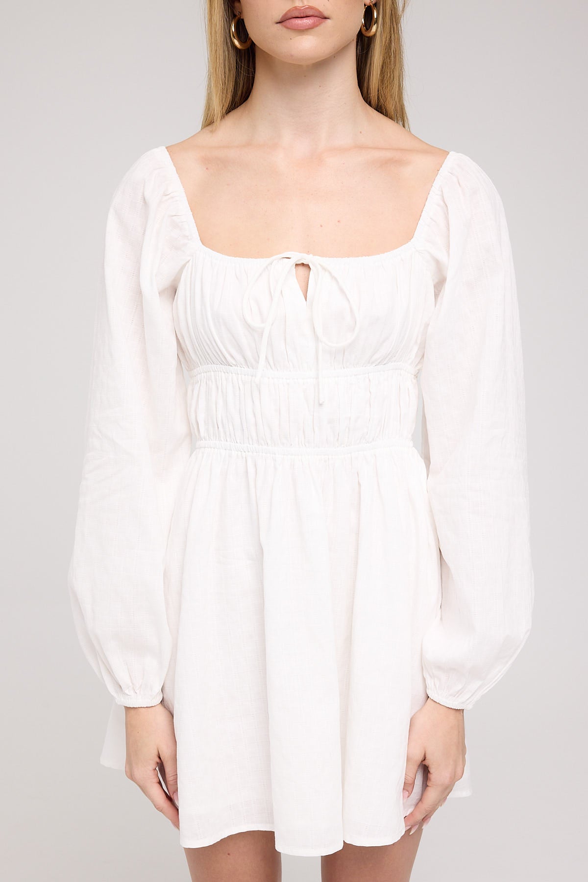 Luck & Trouble Rue Long Sleeve Mini Dress White