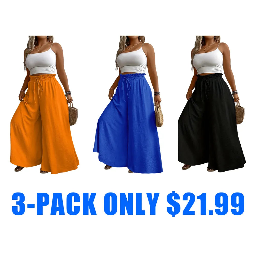 Elegant Plus Size Women's Wide Leg Pants