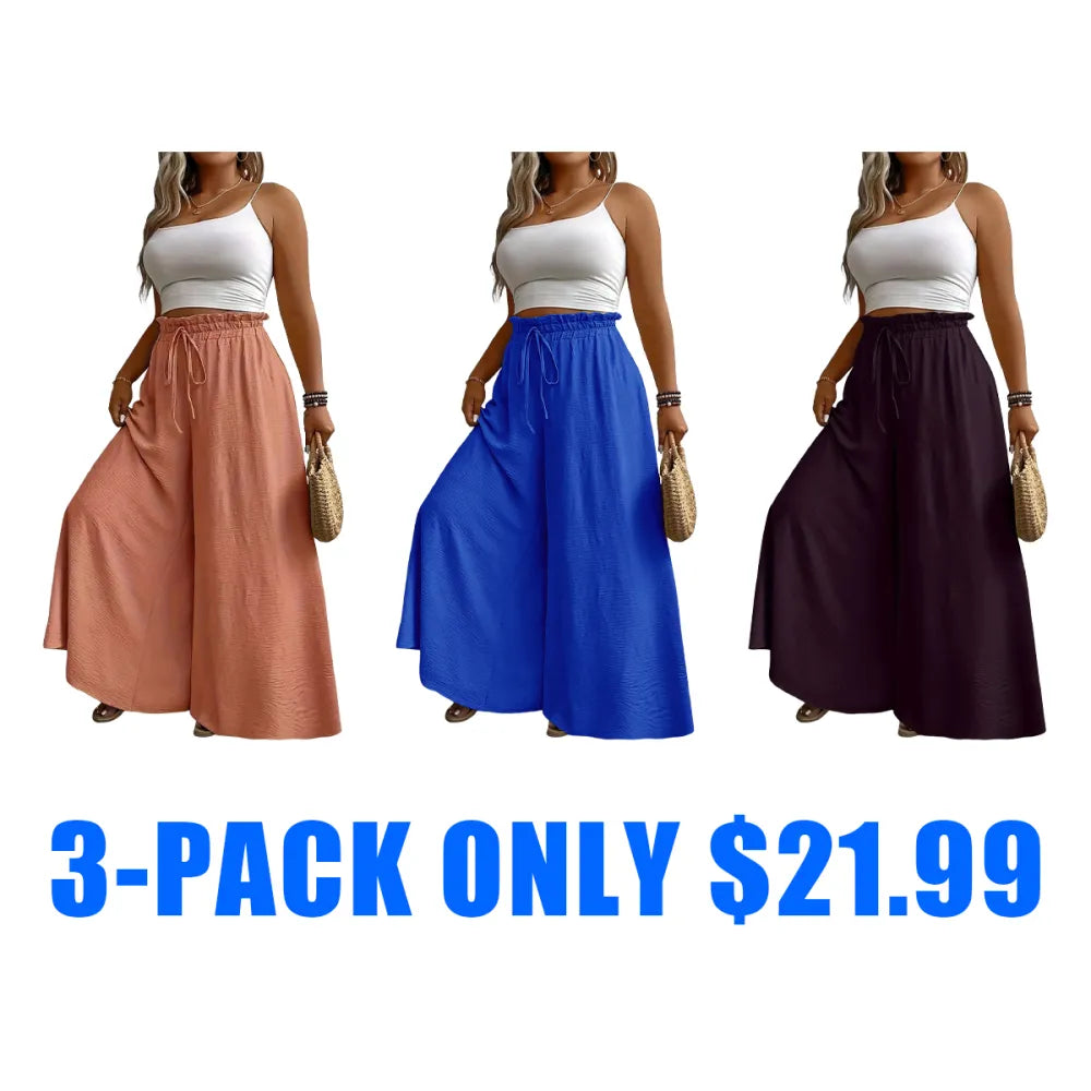 Elegant Plus Size Women's Wide Leg Pants