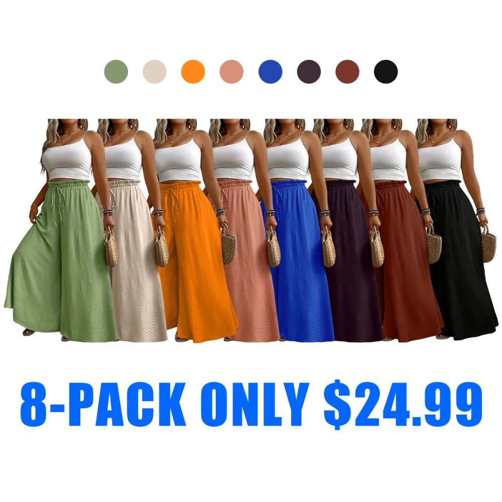 Elegant Plus Size Women's Wide Leg Pants