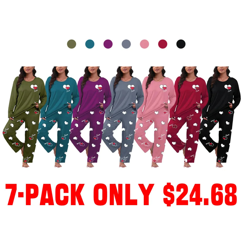 Heart Letter Print Comfortable 2-Piece Set