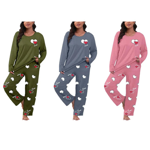 Heart Letter Print Comfortable 2-Piece Set