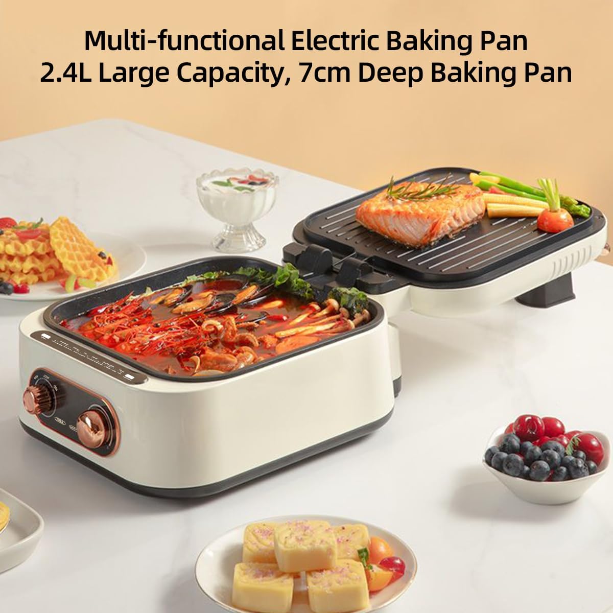 7-in-1 Electric Griddle with Non-Stick Coating
