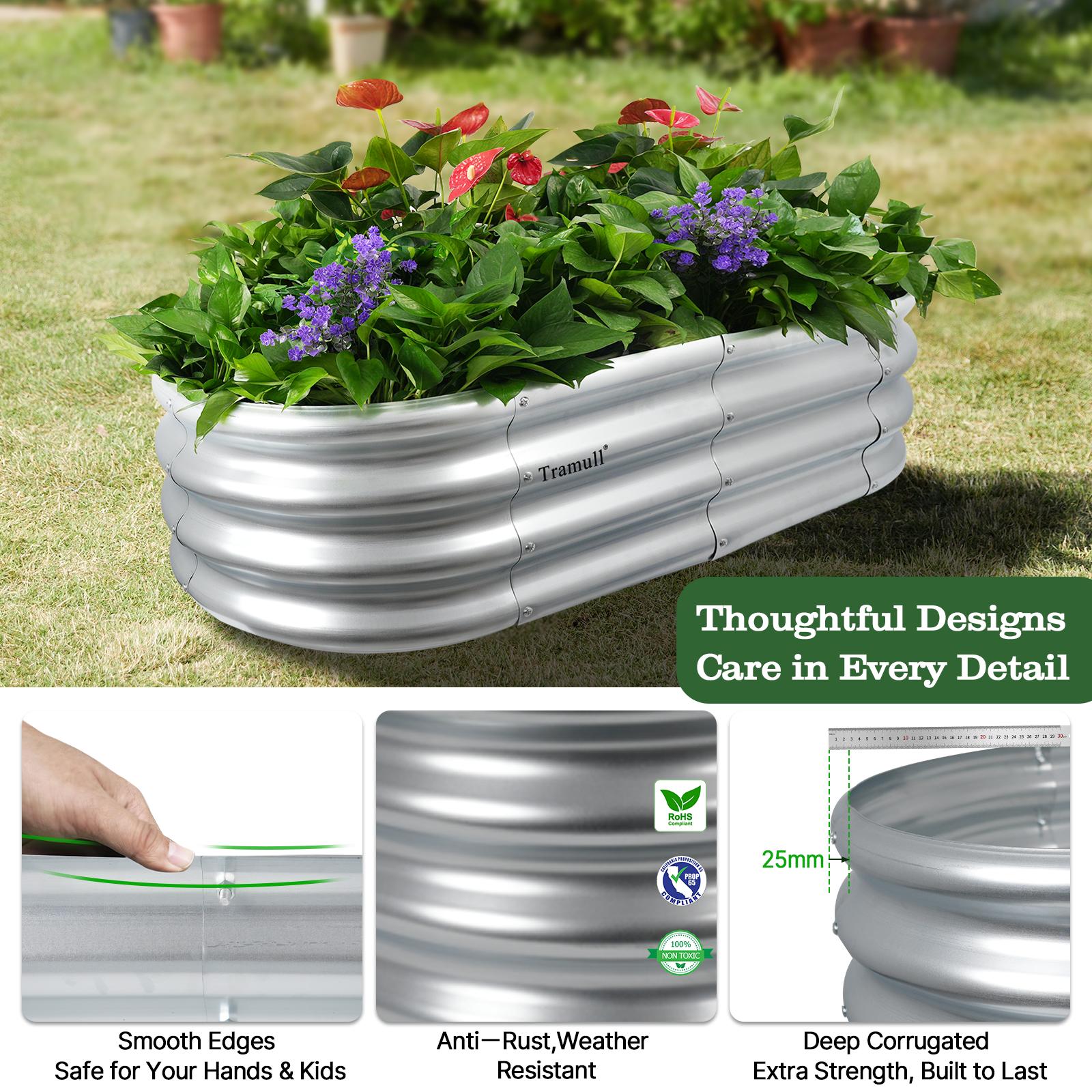 4x2x1FT Galvanized Raised Garden Bed Kits