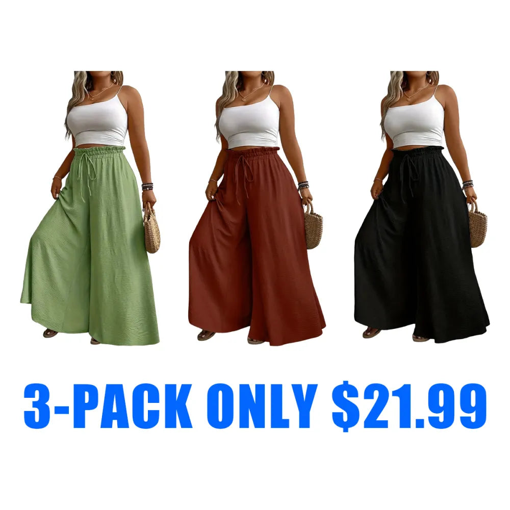 Elegant Plus Size Women's Wide Leg Pants